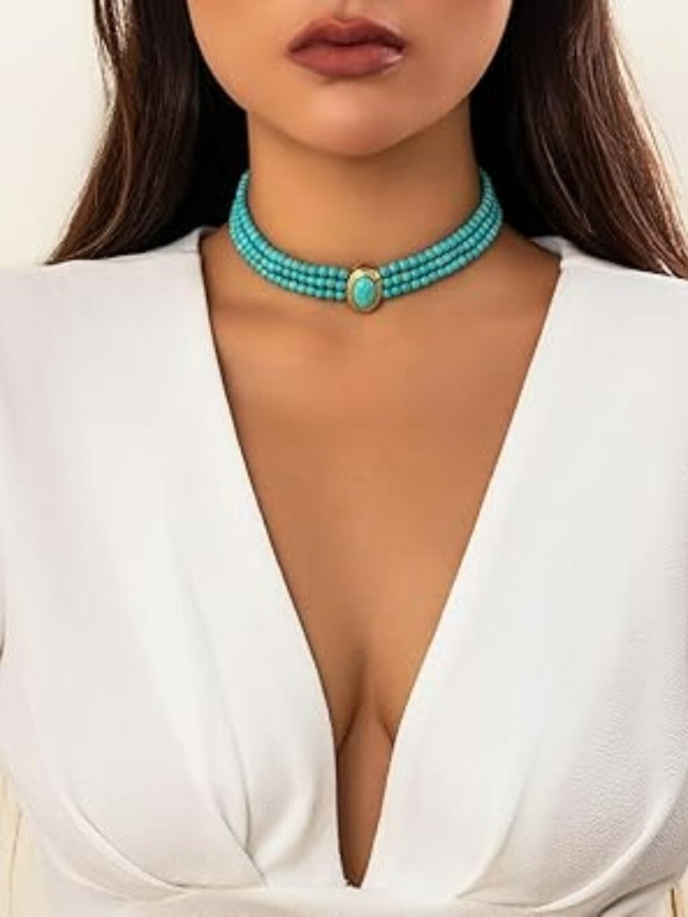 Turquoise Choker Necklace Statement Piece Boho Cowgirl Western